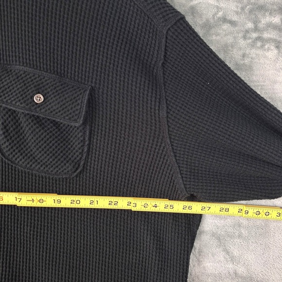 Aerie Top Large Black Lumberjane Waffle Knit Oversized Button Up Cozy Shacket - Picture 4 of 6